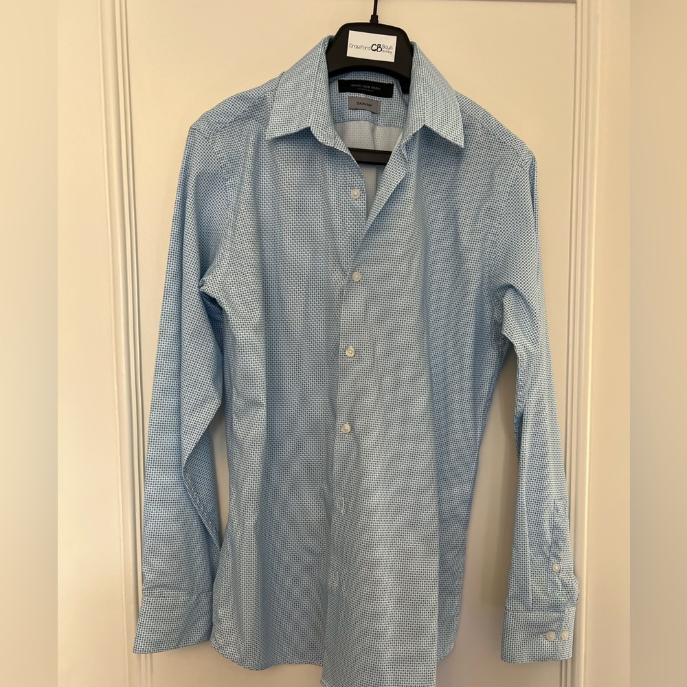 Marc New York Light Blue Geometric Dress Shirt